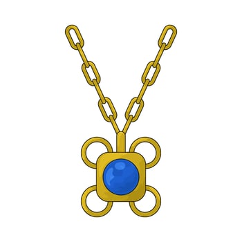 golden necklace with diamond vector