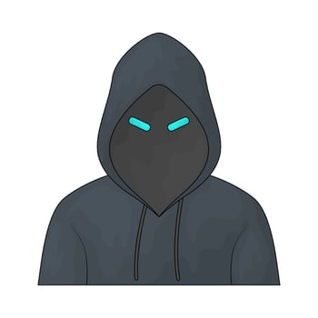 mysterious hooded hacker vector