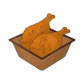fried chicken delivery illustration vector