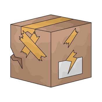 damaged packaging illustration vector
