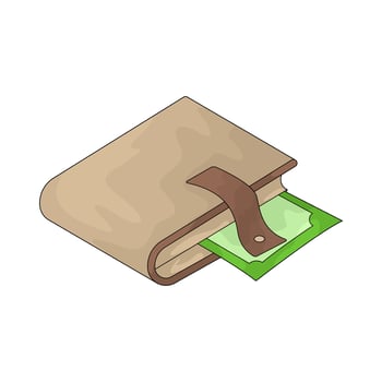 closed wallet illustration vector