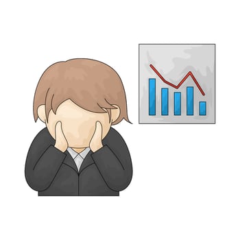 illustration of businessman who went bankrupt vector