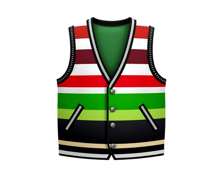 Colorful Striped Vest with Traditional Details png