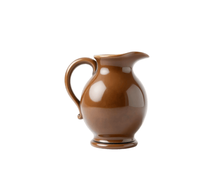 Brown Ceramic Pitcher with Handle png