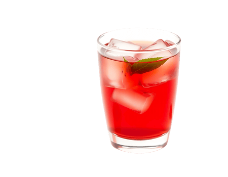 Refreshing Red Cocktail with Ice and Mint png