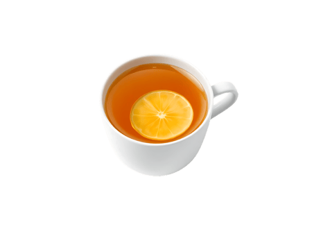 Tea with Lemon Slice in a White Cup png