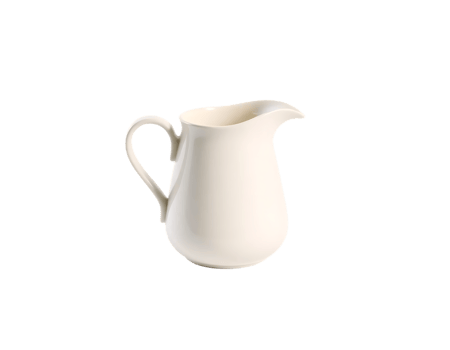 Elegant White Ceramic Cream Pitcher Isolated png