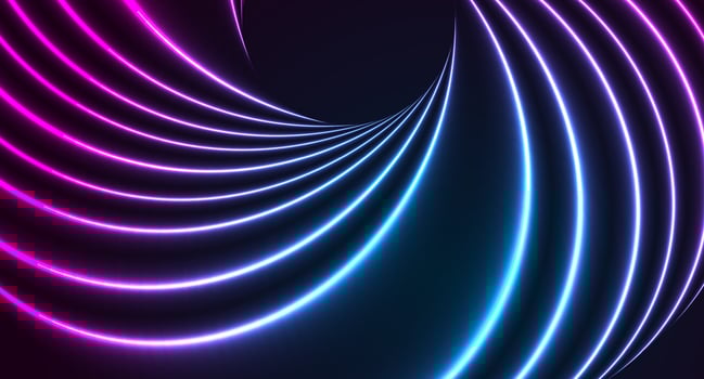 Blue purple 3d neon wavy lines abstract technology background vector