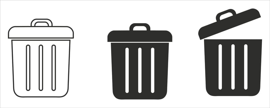Trash can icons set vector