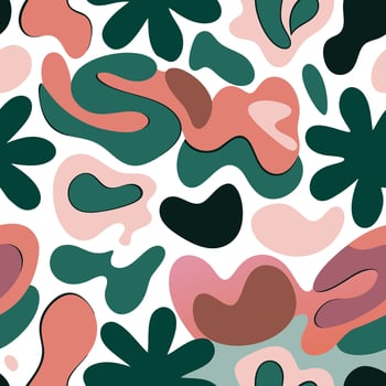 Dynamic Organic Abstract Pattern with Vibrant Green, Pink, and Brown Splashes vector