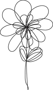 Hand drawn flat design simple floral line art vector