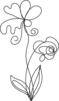 Single Flower Line Art vector
