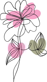 Flowers and Leaves in a Variety of Colors vector