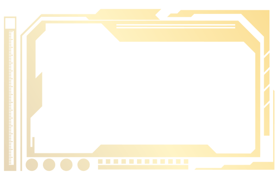 Gold frame for gaming monitor, technology frame, electronic equipment, modern png