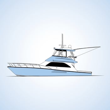 Boat color illustration for print any product and T-Shirt vector