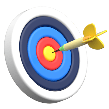 3D Dartboard Icon with Bullseye Hit png