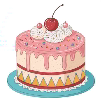 Masterpieces of Graphic Cakes on Display Shown are Cake Graphic Designs vector