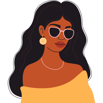 Beautiful African American Woman in Sunglasses png