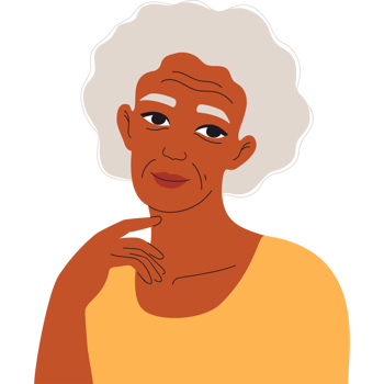 Elegant African American Gray-haired mature old Woman png