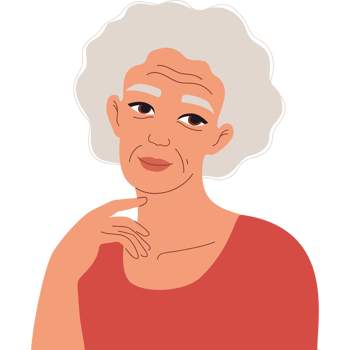 Elegant Gray-haired mature old Woman png