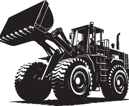 Wheel Loader Silhouette Heavy Equipment Icon for Construction Projects new trendy 2025 unique vector