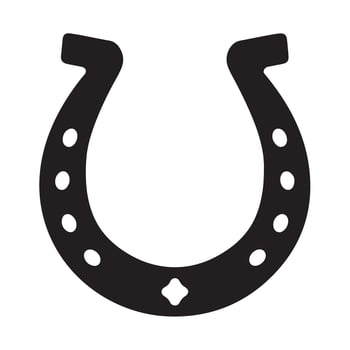 Horse Shoe Logo Silhouette on White Background vector