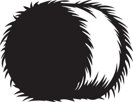 Black Silhouette of Hay Bale vector