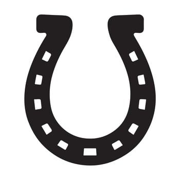 Black Horse Shoe Silhouette Logo Design vector