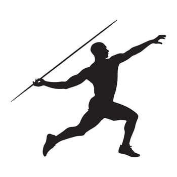 Javelin Athlete Silhouette Graphic vector
