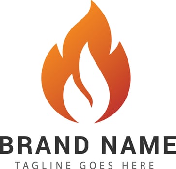 Fire flame logo in orange and black vector