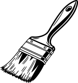 A paintbrush in black and white vector