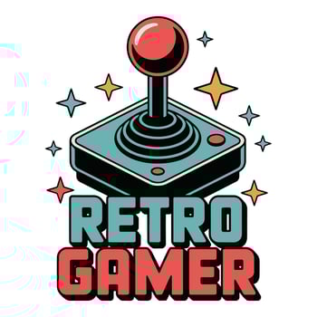 Retro Gamer Classic Joystick Nostalgic Gaming T Shirt Design Illustration vector