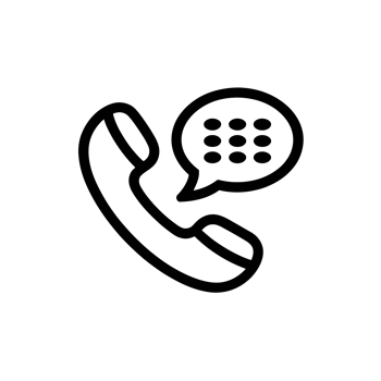 A simple black line icon shows a telephone receiver with a speech bubble displaying dots, suggesting communication or contact cutouts png