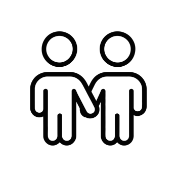 Two simple stick figures are depicted holding hands, suggesting a theme of connection or partnership cutouts png