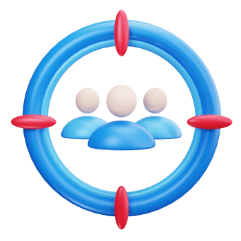 d rendering of a target with people in the middle png