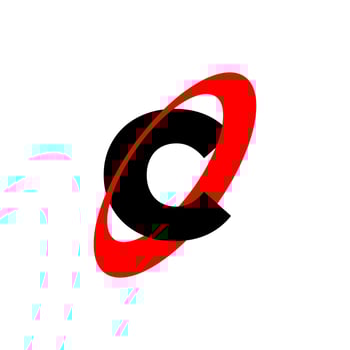 C letter and ring ellips symbol logo vector