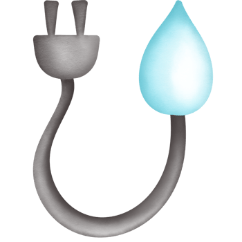 Water drop and power plug png