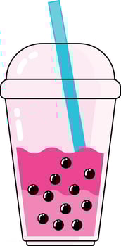 strawberry bubble drink vectors illustration