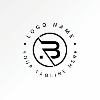 letter B or 3 font cut circle line tech sport typogrphy monogram style brand vector