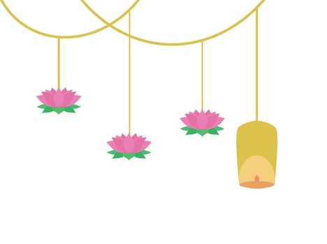 Vesak Day Hanging Line Art vector