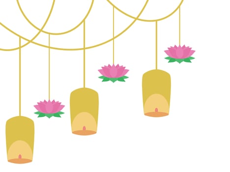 Hanging Line Decoration Vesak Day vector