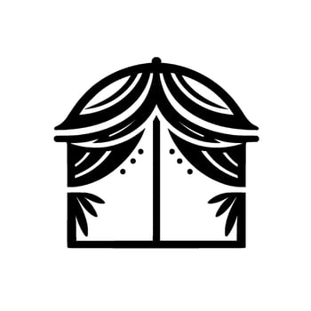 Black White Stylized Canopy , Minimalist Wedding vector