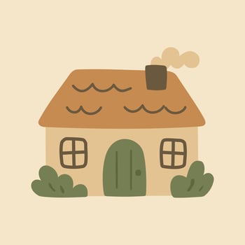 Cottagecore Theme Style Village Home Template vector
