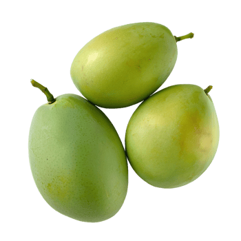 Firm green mango placed clearly png