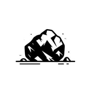 Minimalist stone black white illustration vector