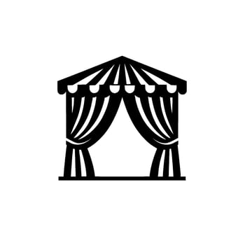 Black and white circus tent on white background vector