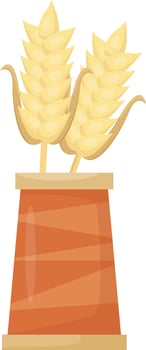 Wheat in Ceramic Vase vector