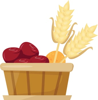 Basket of Red Cranberries vector