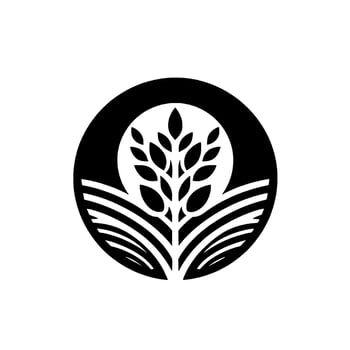Minimalist Black and White Nature Wheat Fields vector