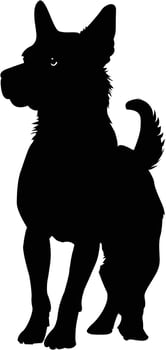 Silhouette Dog Animal Art vector